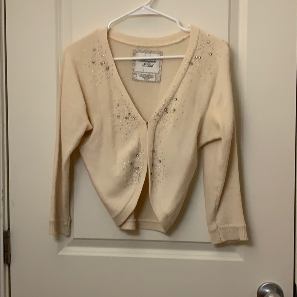 Jeweled wool cardigan